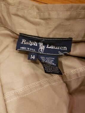 Ralph Lauren Beige Cotton Skirt with Navy Label